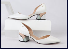 Load image into Gallery viewer, SOPHITINA Comfortable Square Heel Pumps High Quality Genuine Leather Slip-on Shoes Fashion Shallow Special Women&#39;s Pumps C162