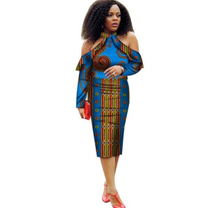 Vestidos African Women Dresses 2019 New Fashion Off the Shoulder African Clothing Dashiki Plus Size Sexy Party Dress WY2008