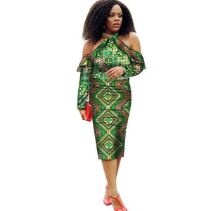 Vestidos African Women Dresses 2019 New Fashion Off the Shoulder African Clothing Dashiki Plus Size Sexy Party Dress WY2008