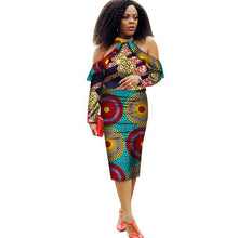 Load image into Gallery viewer, Vestidos African Women Dresses 2019 New Fashion Off the Shoulder African Clothing Dashiki Plus Size Sexy Party Dress WY2008