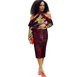 Vestidos African Women Dresses 2019 New Fashion Off the Shoulder African Clothing Dashiki Plus Size Sexy Party Dress WY2008