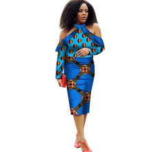 Load image into Gallery viewer, Vestidos African Women Dresses 2019 New Fashion Off the Shoulder African Clothing Dashiki Plus Size Sexy Party Dress WY2008