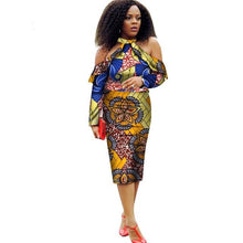 Load image into Gallery viewer, Vestidos African Women Dresses 2019 New Fashion Off the Shoulder African Clothing Dashiki Plus Size Sexy Party Dress WY2008