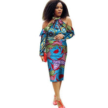 Load image into Gallery viewer, Vestidos African Women Dresses 2019 New Fashion Off the Shoulder African Clothing Dashiki Plus Size Sexy Party Dress WY2008