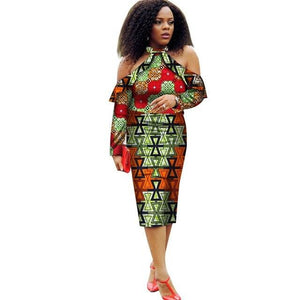 Vestidos African Women Dresses 2019 New Fashion Off the Shoulder African Clothing Dashiki Plus Size Sexy Party Dress WY2008