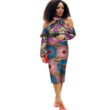 Load image into Gallery viewer, Vestidos African Women Dresses 2019 New Fashion Off the Shoulder African Clothing Dashiki Plus Size Sexy Party Dress WY2008