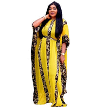 Load image into Gallery viewer, African Dresses For Women Dashiki Snake Pink African Clothes Bazin Broder Riche Sexy Slim Ruffle Sleeve Robe Evening Long Dress