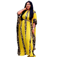 Load image into Gallery viewer, African Dresses For Women Dashiki Snake Pink African Clothes Bazin Broder Riche Sexy Slim Ruffle Sleeve Robe Evening Long Dress