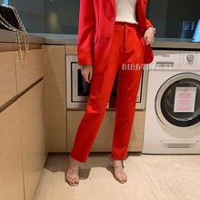 Load image into Gallery viewer, Women&#39;s Pants Suit Office Lady Two Pieces Sets Solid Red Elegant Single Breasted Blazers And Full Length Trousers Sales S96404Z