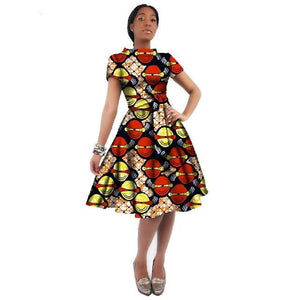 WholeSale Africa Dress For Women African Wax Print Dresses Dashiki Plus Size Africa Style Clothing for Women Office Dress WY082