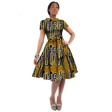 Load image into Gallery viewer, WholeSale Africa Dress For Women African Wax Print Dresses Dashiki Plus Size Africa Style Clothing for Women Office Dress WY082