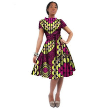 Load image into Gallery viewer, WholeSale Africa Dress For Women African Wax Print Dresses Dashiki Plus Size Africa Style Clothing for Women Office Dress WY082