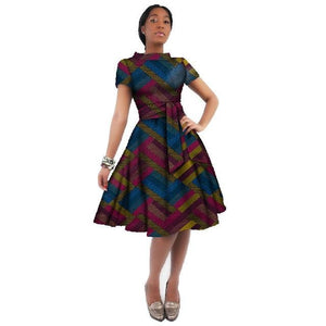 WholeSale Africa Dress For Women African Wax Print Dresses Dashiki Plus Size Africa Style Clothing for Women Office Dress WY082