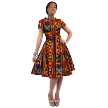 Load image into Gallery viewer, WholeSale Africa Dress For Women African Wax Print Dresses Dashiki Plus Size Africa Style Clothing for Women Office Dress WY082