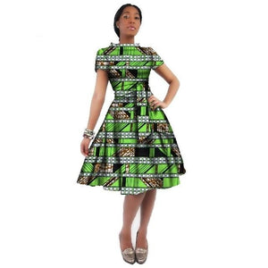 WholeSale Africa Dress For Women African Wax Print Dresses Dashiki Plus Size Africa Style Clothing for Women Office Dress WY082