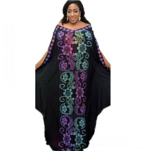 Load image into Gallery viewer, African Dresses for Women Dashiki Diamond African Clothes Bazin Broder Riche Sexy Slim  Robe Evening Long Dress