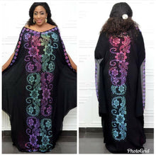 Load image into Gallery viewer, African Dresses for Women Dashiki Diamond African Clothes Bazin Broder Riche Sexy Slim  Robe Evening Long Dress