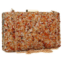 Load image into Gallery viewer, Orange Stone Women Evening Handbag Clutches Purse Lady Diamond Banquet Bag Elegant Female Wedding Party Day Clutch Bags 2019