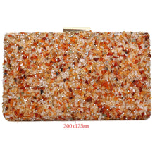 Load image into Gallery viewer, Orange Stone Women Evening Handbag Clutches Purse Lady Diamond Banquet Bag Elegant Female Wedding Party Day Clutch Bags 2019