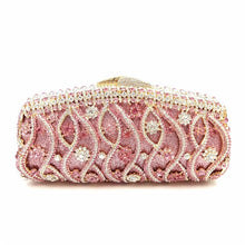 Load image into Gallery viewer, New Women&#39;s Pink Crystal Evening Bag Retro Beaded Clutch Bags Wedding Diamond Beaded Bag Rhinestone Small Shoulder Bags A134