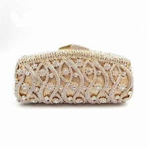 New Women's Pink Crystal Evening Bag Retro Beaded Clutch Bags Wedding Diamond Beaded Bag Rhinestone Small Shoulder Bags A134