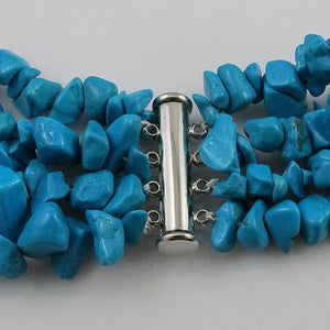 Unique Pearls jewellery Store,4rows Blue Turquoises Red Corals Necklace,Charming Women Gift Jewelry