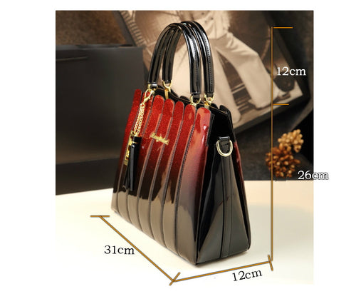 ICEV 2019 newest women leather handbags designer high quality patent leather clutch boston tote top handle bags ladies business