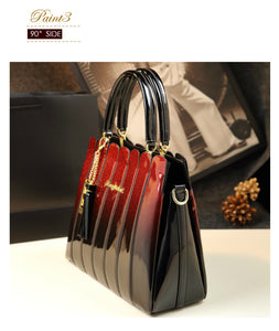ICEV 2019 newest women leather handbags designer high quality patent leather clutch boston tote top handle bags ladies business