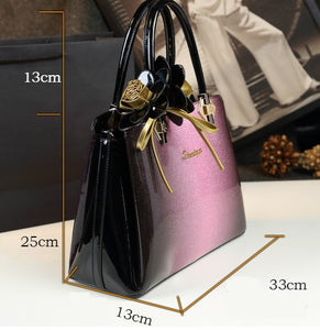ICEV 2019 newest women leather handbags designer high quality patent leather clutch boston tote top handle bags ladies business