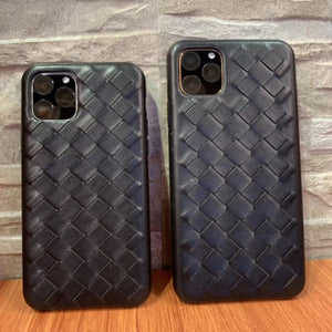 Fashion Woven Pattern Genuine Leather Case For iPhone XS MAX/ XS/ X/ XR Original Phone Cover For iPhone 11 Pro XS MAX Back Case