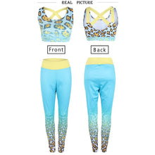 Load image into Gallery viewer, Women Leopard Vest Top + Skinny Pants 2PCS Set Running Fitness Tracksuit Sport Butt Lift Fitness Tights Spring SummerSeason