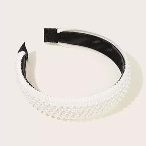 AWAYTR New Fashion Pearl Design Headband for Women Ladies White Hairband Girls Headwear Headdress Wedding Hair Accessories