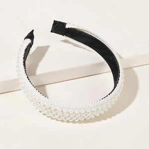 AWAYTR New Fashion Pearl Design Headband for Women Ladies White Hairband Girls Headwear Headdress Wedding Hair Accessories