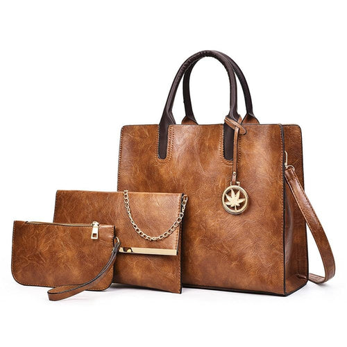 2020 Hot Women's Handbag High Quality Pu Leather Women Bags Handbags Women Famous Brands Tote Bag Ladies Shoulder Bags 3 Set sac