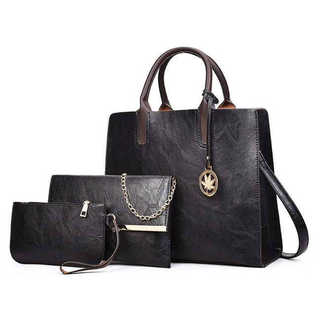2020 Hot Women's Handbag High Quality Pu Leather Women Bags Handbags Women Famous Brands Tote Bag Ladies Shoulder Bags 3 Set sac