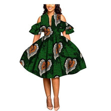 Load image into Gallery viewer, 2019 African print dresses for women ankara fabric dashiki dress Petal Sleeve party wedding A-line dress AFRIPRIDE S1825033