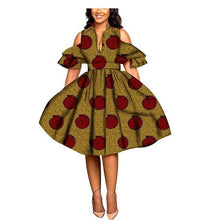 Load image into Gallery viewer, 2019 African print dresses for women ankara fabric dashiki dress Petal Sleeve party wedding A-line dress AFRIPRIDE S1825033