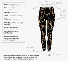 Load image into Gallery viewer, High Elasticity Legging Women Clothing Ladies Full Length Gold Chains Printing Legins Sexy Fitness Pants Workout Leggings