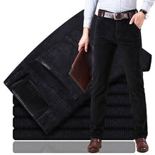 Load image into Gallery viewer, new Corduroy men&#39;s casual pants 2019 classic middle-aged business straight stretch casual streetwear brand wine red casual pants