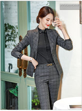 Load image into Gallery viewer, Lenshin 2 Pieces Set Plaid Formal Pant Suit Office Lady Uniform Designs for Women Business High-quality Suits Work Wear