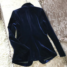 Load image into Gallery viewer, High Quality 2019 New Velvet Women Blazer Black Blue Elegant Lady Blazers Suits  Plus Size Long Sleeve Slim Office Suit Jacket