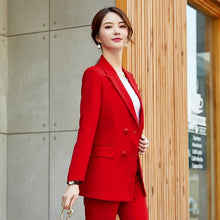 Load image into Gallery viewer, High quality temperament business professional women&#39;s suit 2019 autumn and winter new slim jacket large size female Pants suit