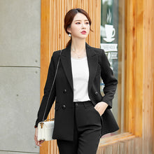 Load image into Gallery viewer, High quality temperament business professional women&#39;s suit 2019 autumn and winter new slim jacket large size female Pants suit