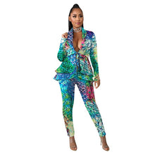 Load image into Gallery viewer, 2 Piece Set Africa Clothing Suit For Women Sets New African Print Elastic Bazin Baggy Rock Style Dashiki Sleeve Famous Suit Lady