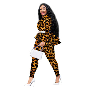 2 Piece Set Africa Clothing Suit For Women Sets New African Print Elastic Bazin Baggy Rock Style Dashiki Sleeve Famous Suit Lady