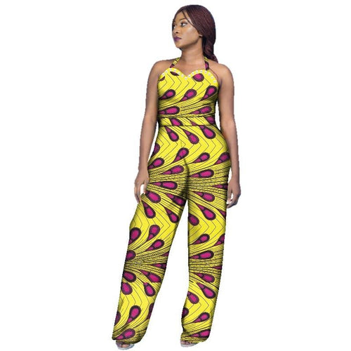 New Arrivar Strapless Jumpsuit Dashiki African Fabric Wax Print Rompers Womens Jumpsuit Traditional African Clothing WY2969