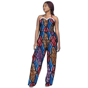 New Arrivar Strapless Jumpsuit Dashiki African Fabric Wax Print Rompers Womens Jumpsuit Traditional African Clothing WY2969