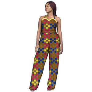 New Arrivar Strapless Jumpsuit Dashiki African Fabric Wax Print Rompers Womens Jumpsuit Traditional African Clothing WY2969