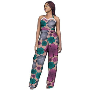 New Arrivar Strapless Jumpsuit Dashiki African Fabric Wax Print Rompers Womens Jumpsuit Traditional African Clothing WY2969