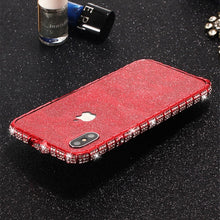 Load image into Gallery viewer, for iPhone 11 Pro Max Case Xs Max Xr X 10 8 7 6 Plus Luxury Bling Diamond Metal Bumper Glitter Stick Cover Girl Women Rhinestone